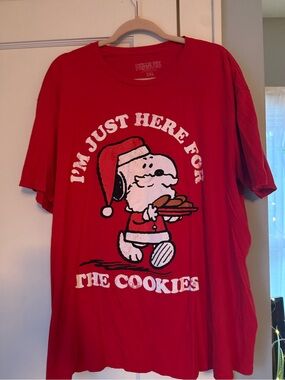Peanuts Red Snoopy Holiday Cookie Tee